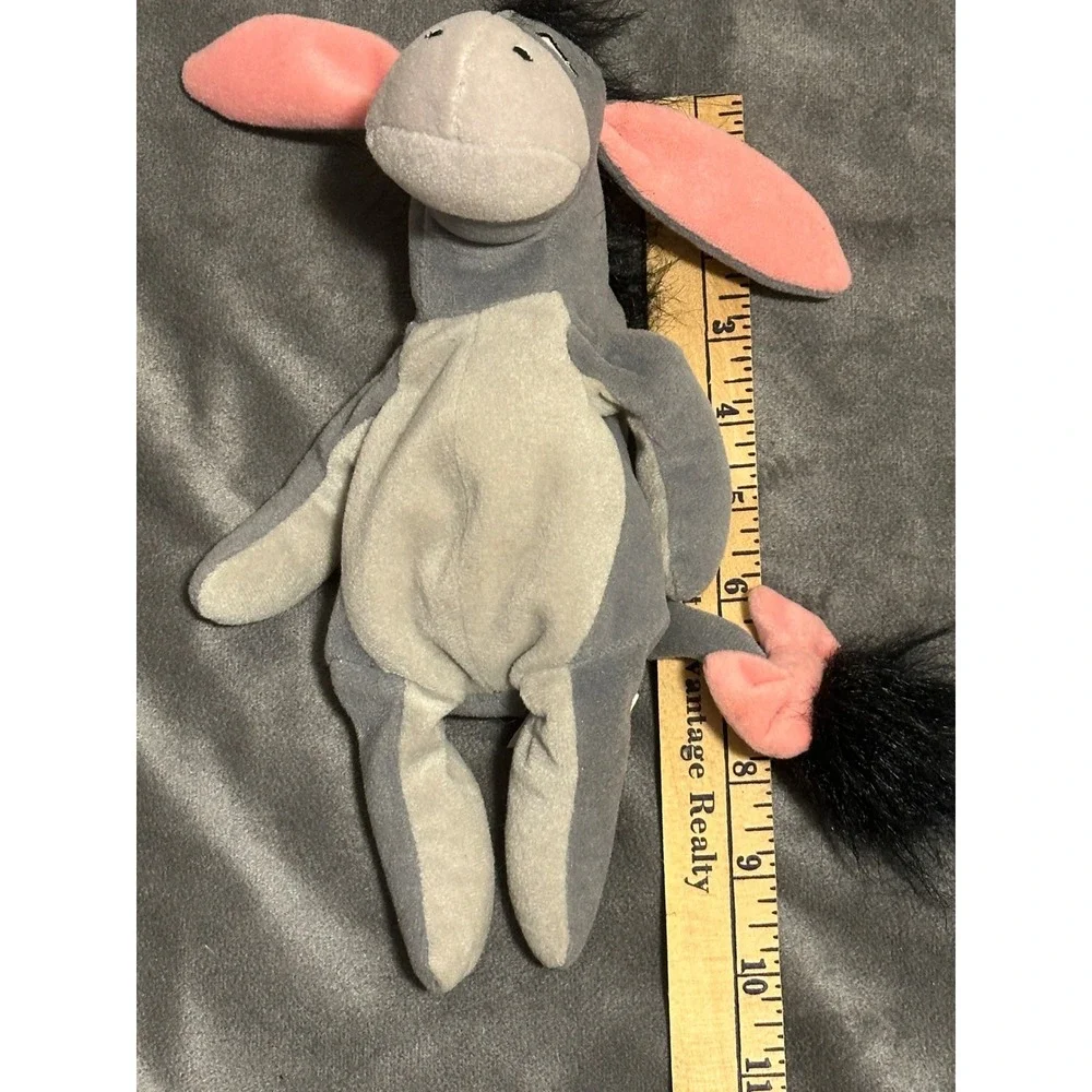 Disney World Eeyore Plush Winnie the Pooh Bean Bag Stuffed Animal Grey 9 inch